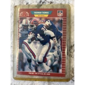 1989 PRO SET #32 THURMAN THOMAS ROOKIE RC PSA 8‎ in sleeve